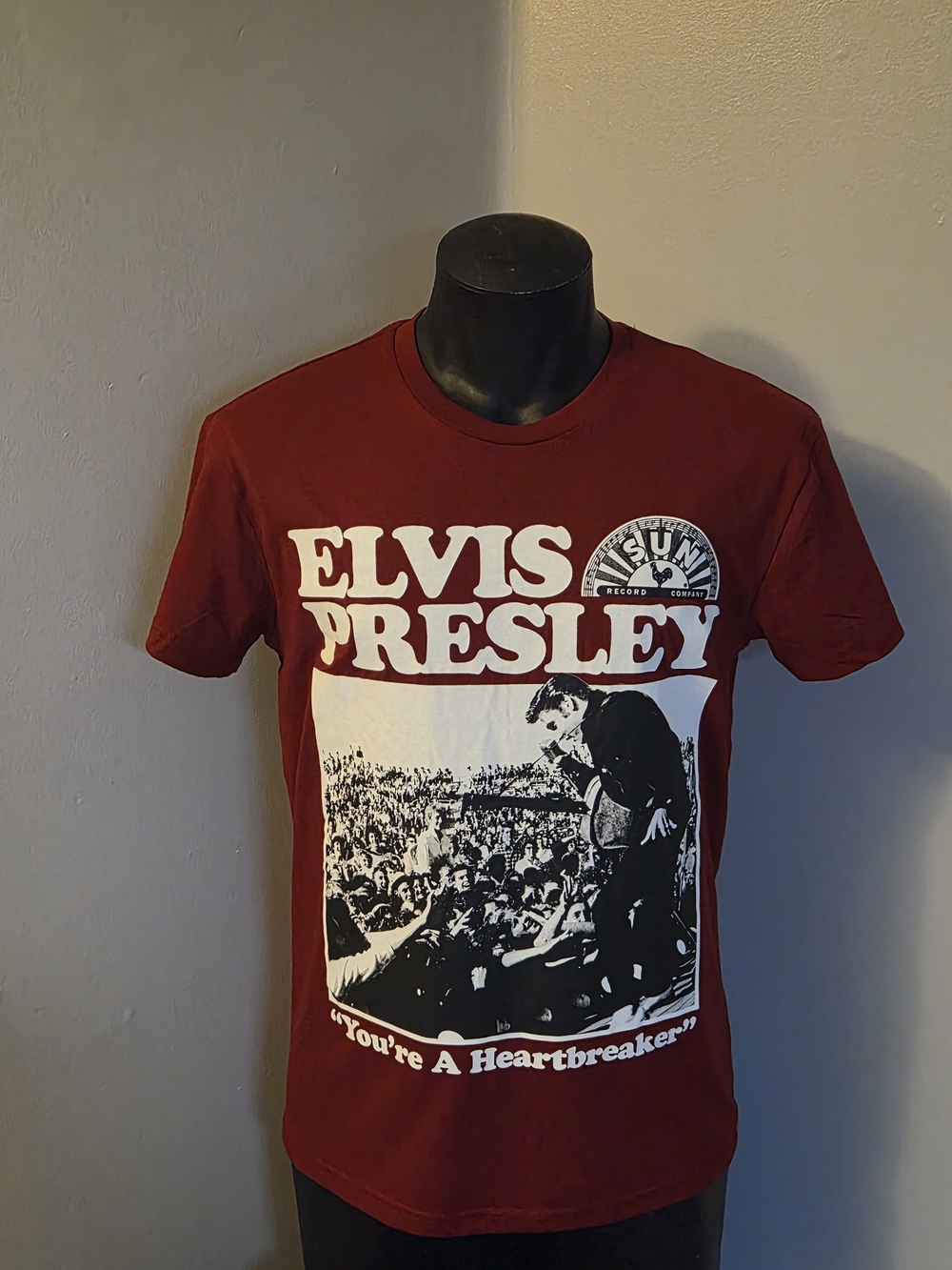 Elvis Presley Men's Burgundy Graphic Tee